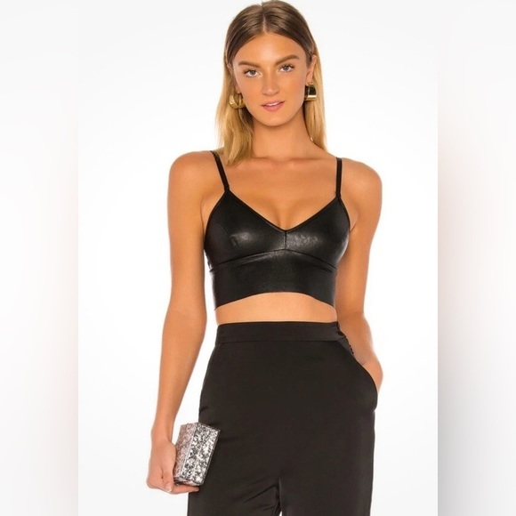 Commando Faux Leather Bralette Top Revolve  – Black – Size Small - Picture 1 of 11